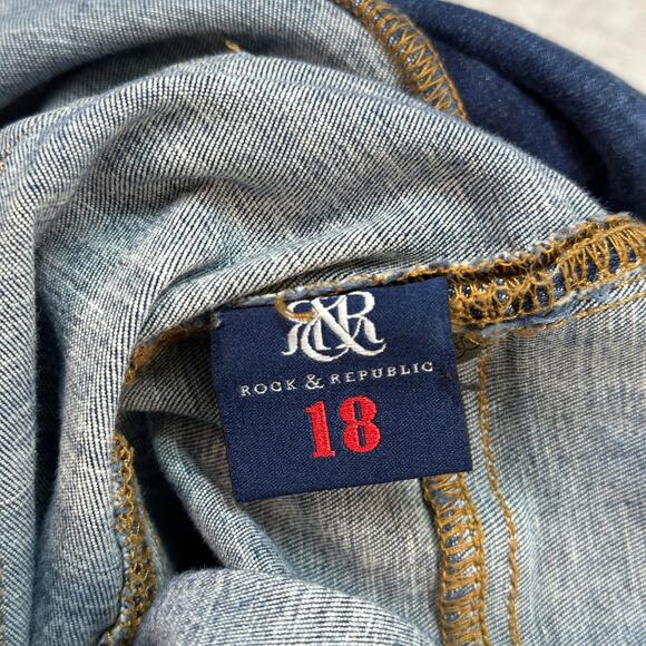 Rock & Republic The Slimming Fever Jeans WMN 18M Blue High Rise Denim Jeggings - Picture 3 of 10